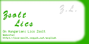 zsolt lics business card